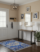 Blue Transitional Design 2x3 Hand knotted  Wool Area Rug