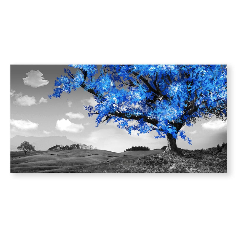 Blue Tree in the Grey Landscape Canvas