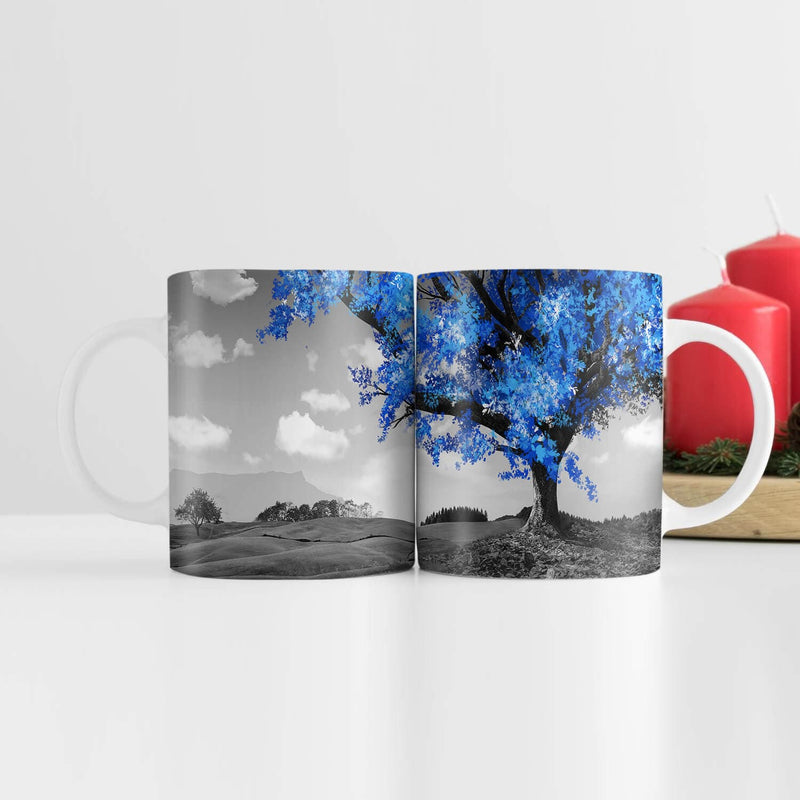 Blue Tree in the Grey Landscape Mug