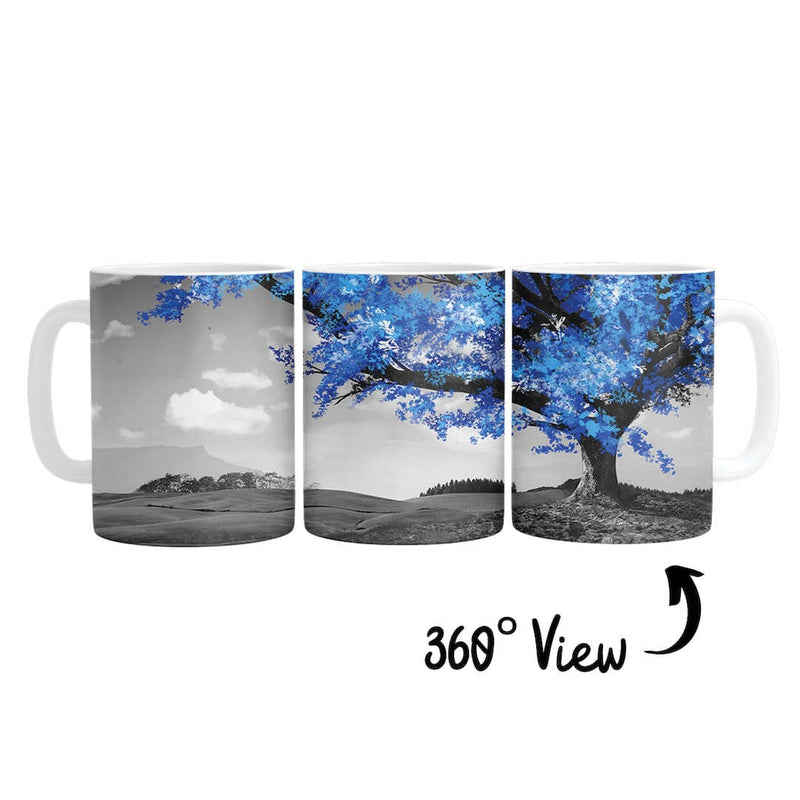 Blue Tree in the Grey Landscape Mug