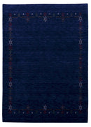 Blue Wool Area Rug - Hand Loomed Tribal Border Pattern Design by The Rug Decor
