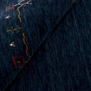 Blue Tribal Border Design Hand Loomed Wool Area Rug