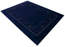 Blue Wool Area Rug - Traditional Hand Loomed Tribal Border Design by The Rug Decor