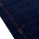 Blue Wool Area Rug - Hand Loomed Tribal Border Pattern Design by The Rug Decor