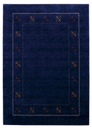 Blue Wool Area Rug - Traditional Hand Loomed Tribal Border Design by The Rug Decor