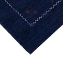 Blue Wool Area Rug - Traditional Hand Loomed Tribal Border Design by The Rug Decor