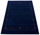 Blue Wool Area Rug - Hand Loomed Tribal Border Pattern Design by The Rug Decor