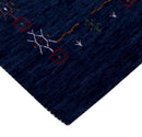 Blue Wool Area Rug - Hand Loomed Tribal Border Pattern Design by The Rug Decor