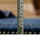 Blue Tribal Border Design Hand Loomed Wool Area Rug