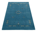 Blue Tribal Hand Loomed Wool Area Rug - Center Medallion Design by The Rug Decor