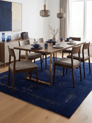 Blue Tribal Medallion Hand Loomed Wool Area Rug - Red and Yellow Geometric Patterns by The Rug Decor