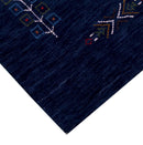 Blue Tribal Medallion Hand Loomed Wool Area Rug - Red and Yellow Geometric Patterns by The Rug Decor