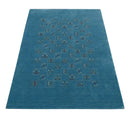 Blue Tribal Hand Loomed Wool Area Rug - Handcrafted Traditional by The Rug Decor