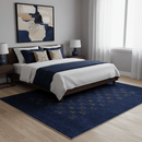 Blue Tribal Design Hand Loomed Wool Area Rug