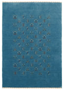 Blue Tribal Design Hand Loomed Wool Area Rug