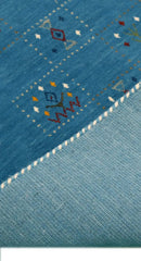 Blue Tribal Hand Loomed Wool Area Rug - Handcrafted Traditional by The Rug Decor