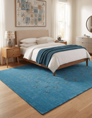 Blue Tribal Hand Loomed Wool Area Rug - Handcrafted Traditional by The Rug Decor