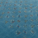 Blue Tribal Design Hand Loomed Wool Area Rug
