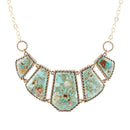 Blue Turquoise and Goldtone Statement Necklace