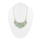 Blue Turquoise and Goldtone Statement Necklace