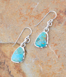 Blue Turquoise and Sterling Silver Drop Earrings