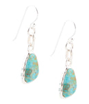 Blue Turquoise and Sterling Silver Drop Earrings