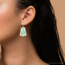 Blue Turquoise Jeweled Statement Golden Earrings