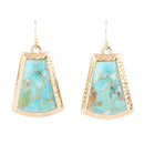 Blue Turquoise Jeweled Statement Golden Earrings