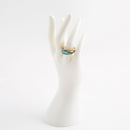 Blue Turquoise Line Golden Ring