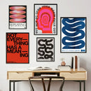 GobekUsa Blue Wave Japanese Abstract Print Poster