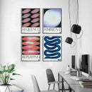 GobekUsa Blue Wave Japanese Abstract Print Poster