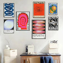 GobekUsa Blue Wave Japanese Abstract Print Poster