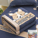 GobekUsa Daisy Print Quilt for Spring Summer, Queen Size, Mechanical Wash, Comfortable Blanket