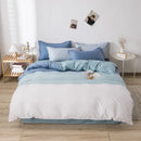 GobekUsa Blue White Blocking Print Bedding Set: Duvet Cover, Sheet, Pillowcases