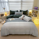 GobekUsa Blue White Blocking Print Bedding Set: Duvet Cover, Sheet, Pillowcases