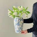 GobekUsa Blue & White Ceramic Vase, Ice Crack Flower Arrangement, Living Room Décor & Planting
