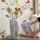 GobekUsa Blue & White Ceramic Vase, Ice Crack Flower Arrangement, Living Room Décor & Planting