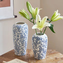 GobekUsa Blue & White Ceramic Vase, Ice Crack Flower Arrangement, Living Room Décor & Planting