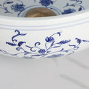 GobekUsa Blue & White Porcelain Basin Set with Bamboo Faucet and Pop Drain.
