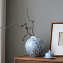 GobekUsa Blue and White Porcelain Ceramic Vase for Stylish Home Decor