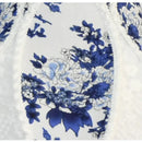 GobekUsa Blue & White Porcelain Floral Lampshade with Pearl Tassel