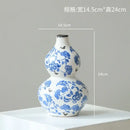 GobekUsa Blue & White Porcelain Gourd Teapot Vase - Chinese Retro Flower Arrangement Accessories