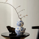GobekUsa Blue & White Porcelain Gourd Teapot Vase - Chinese Retro Flower Arrangement Accessories