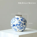 GobekUsa Blue & White Porcelain Gourd Teapot Vase - Chinese Retro Flower Arrangement Accessories