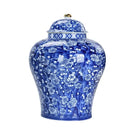 GobekUsa Blue White Porcelain General Jar Tea Pot Sealed Storage Tank Home Decor