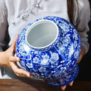 GobekUsa Blue White Porcelain General Jar Tea Pot Sealed Storage Tank Home Decor