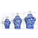GobekUsa Blue White Porcelain General Jar Tea Pot Sealed Storage Tank Home Decor