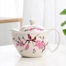 Blue & white porcelain tea pot set – dining room floral ceramic by Decorbites