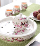 Blue & white porcelain tea pot set – dining room floral ceramic by Decorbites