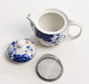 Blue & white porcelain tea pot set – dining room floral ceramic by Decorbites